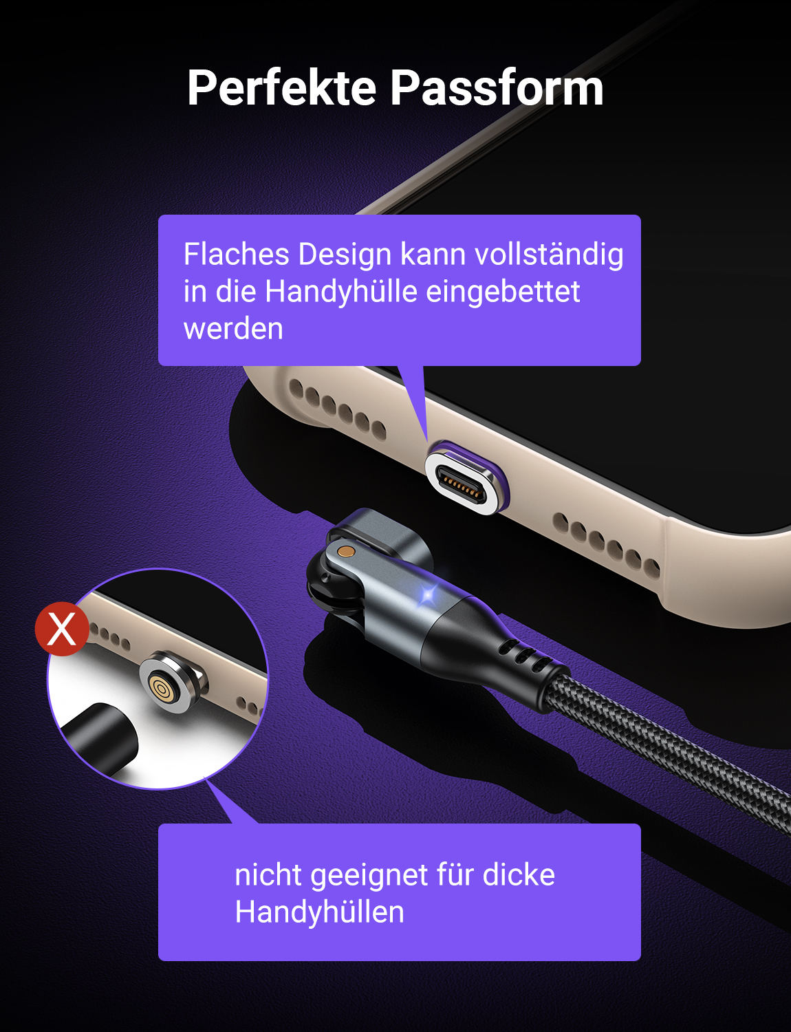 16PIN 18W Magnetic Charging Cable